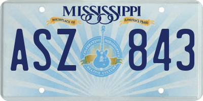 MS license plate ASZ843