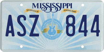 MS license plate ASZ844