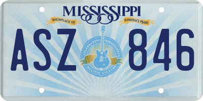 MS license plate ASZ846