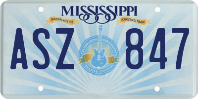 MS license plate ASZ847
