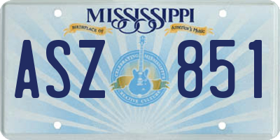 MS license plate ASZ851