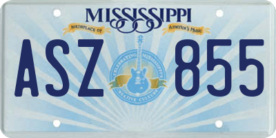 MS license plate ASZ855