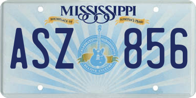 MS license plate ASZ856