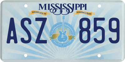 MS license plate ASZ859