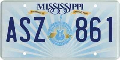 MS license plate ASZ861