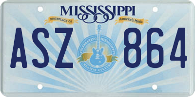 MS license plate ASZ864