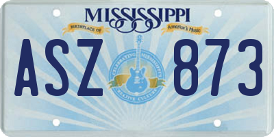 MS license plate ASZ873