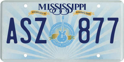 MS license plate ASZ877