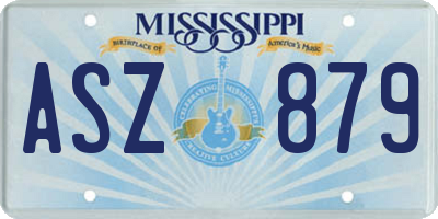 MS license plate ASZ879