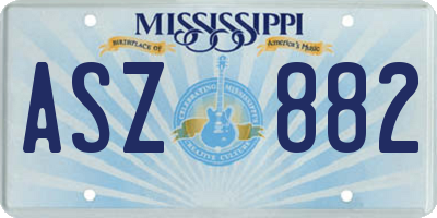 MS license plate ASZ882