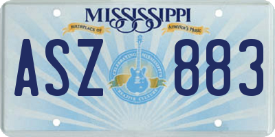 MS license plate ASZ883