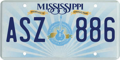 MS license plate ASZ886