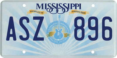 MS license plate ASZ896