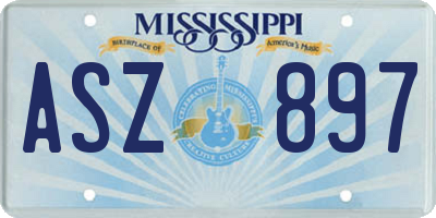 MS license plate ASZ897