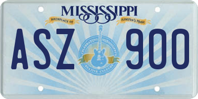MS license plate ASZ900