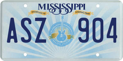 MS license plate ASZ904