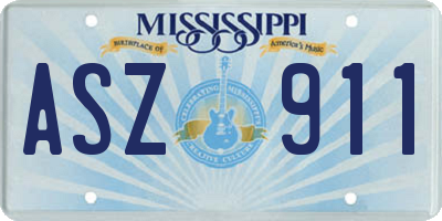 MS license plate ASZ911