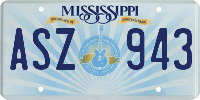 MS license plate ASZ943