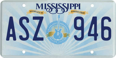 MS license plate ASZ946