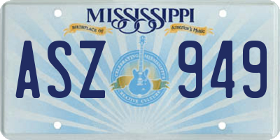 MS license plate ASZ949