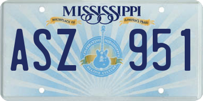 MS license plate ASZ951