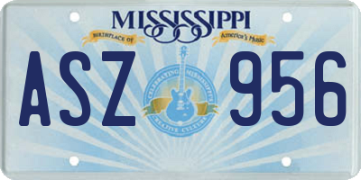 MS license plate ASZ956