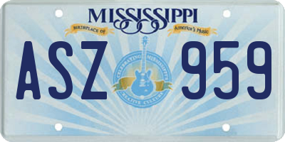 MS license plate ASZ959