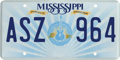 MS license plate ASZ964