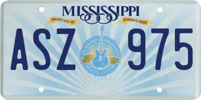 MS license plate ASZ975