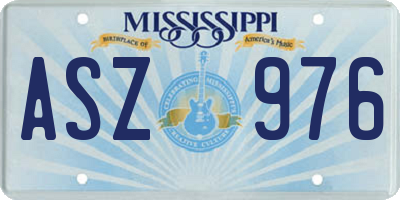 MS license plate ASZ976