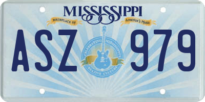 MS license plate ASZ979