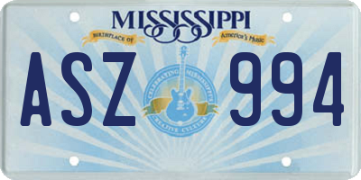 MS license plate ASZ994