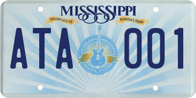 MS license plate ATA001