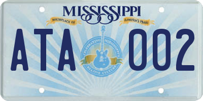 MS license plate ATA002