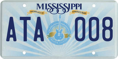 MS license plate ATA008