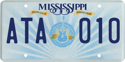 MS license plate ATA010