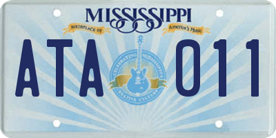 MS license plate ATA011