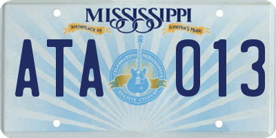 MS license plate ATA013