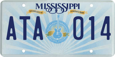 MS license plate ATA014