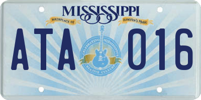 MS license plate ATA016