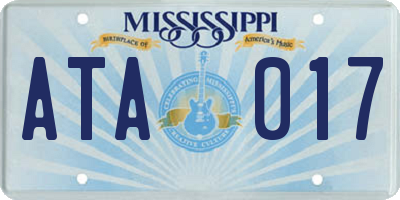 MS license plate ATA017