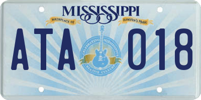 MS license plate ATA018