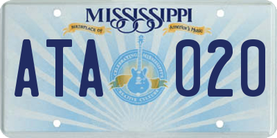 MS license plate ATA020