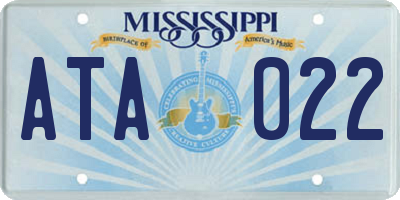 MS license plate ATA022