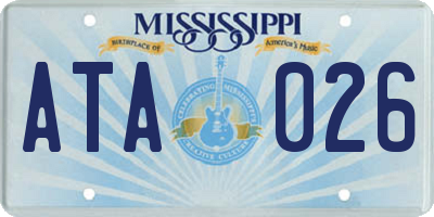 MS license plate ATA026