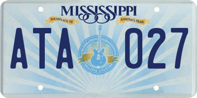 MS license plate ATA027