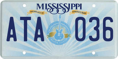 MS license plate ATA036