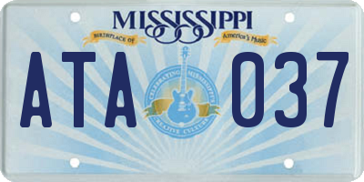MS license plate ATA037