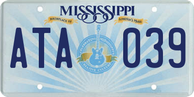 MS license plate ATA039