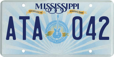 MS license plate ATA042